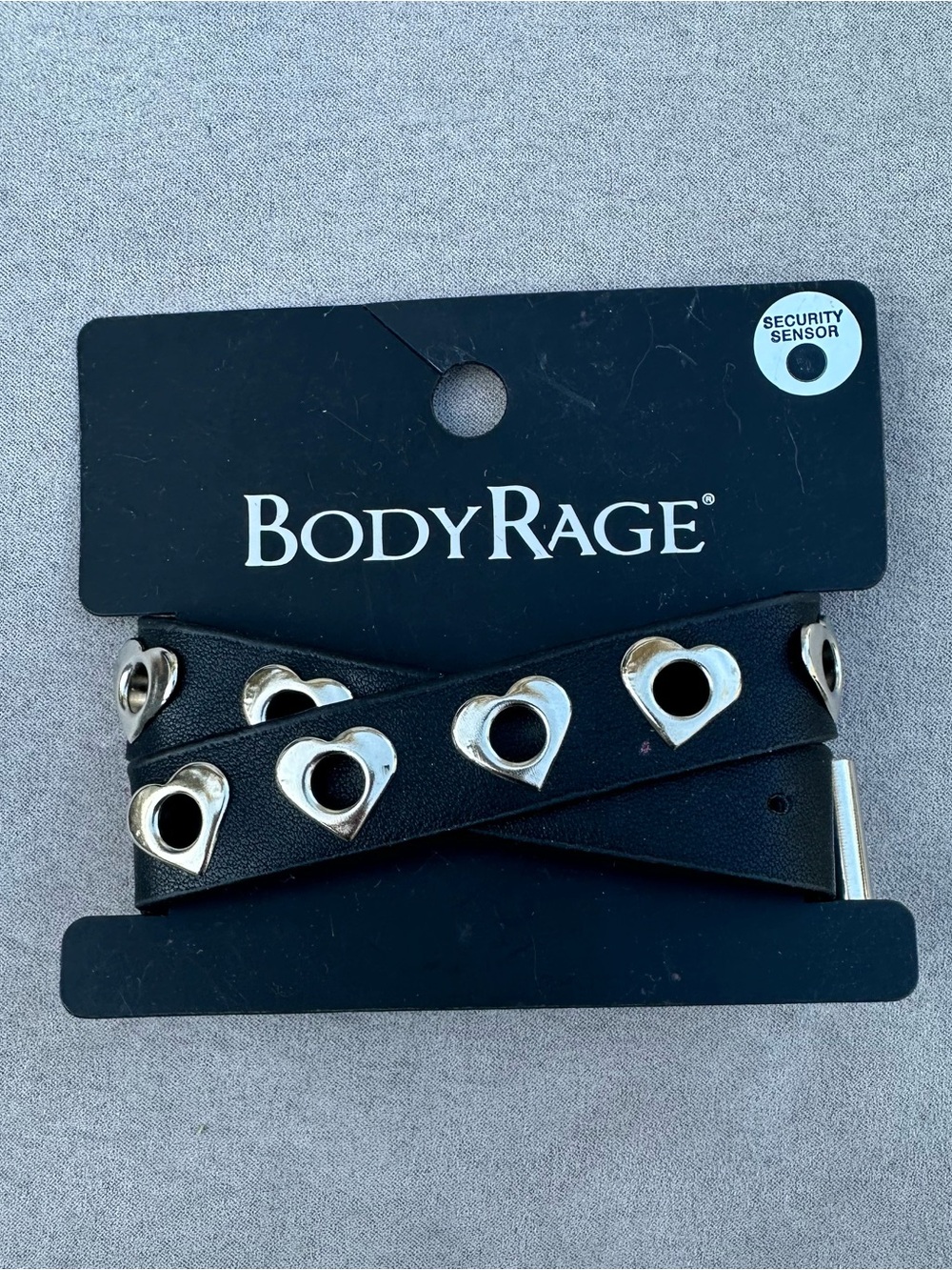 BodyRage Black Heart-Stud Wrap Necklace